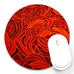 Orange Abstract Background Round Mousepads by Simbadda