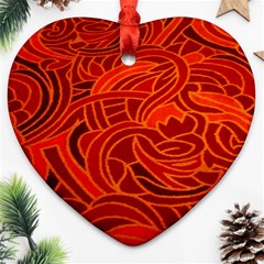 Orange Abstract Background Ornament (heart) by Simbadda