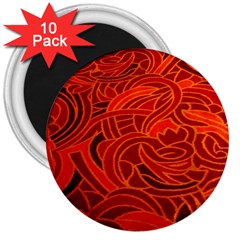 Orange Abstract Background 3  Magnets (10 Pack)  by Simbadda