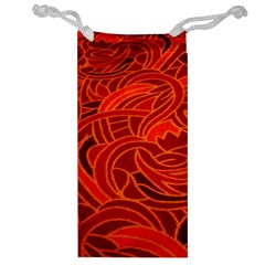 Orange Abstract Background Jewelry Bag by Simbadda