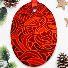 Orange Abstract Background Oval Ornament (two Sides) by Simbadda