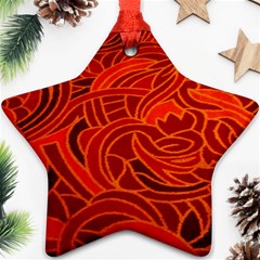 Orange Abstract Background Star Ornament (two Sides) by Simbadda