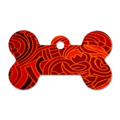 Orange Abstract Background Dog Tag Bone (two Sides) by Simbadda