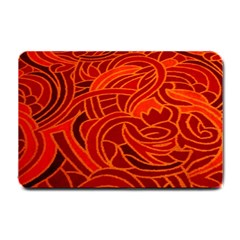 Orange Abstract Background Small Doormat  by Simbadda