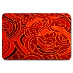 Orange Abstract Background Large Doormat  by Simbadda