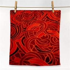 Orange Abstract Background Face Towel by Simbadda