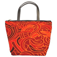 Orange Abstract Background Bucket Bags by Simbadda