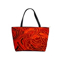 Orange Abstract Background Shoulder Handbags by Simbadda