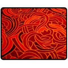 Orange Abstract Background Double Sided Fleece Blanket (medium)  by Simbadda