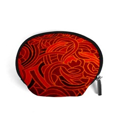 Orange Abstract Background Accessory Pouches (small)  by Simbadda