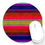 Fiesta Stripe Bright Colorful Neon Stripes Cinco De Mayo Background Round Mousepads Front