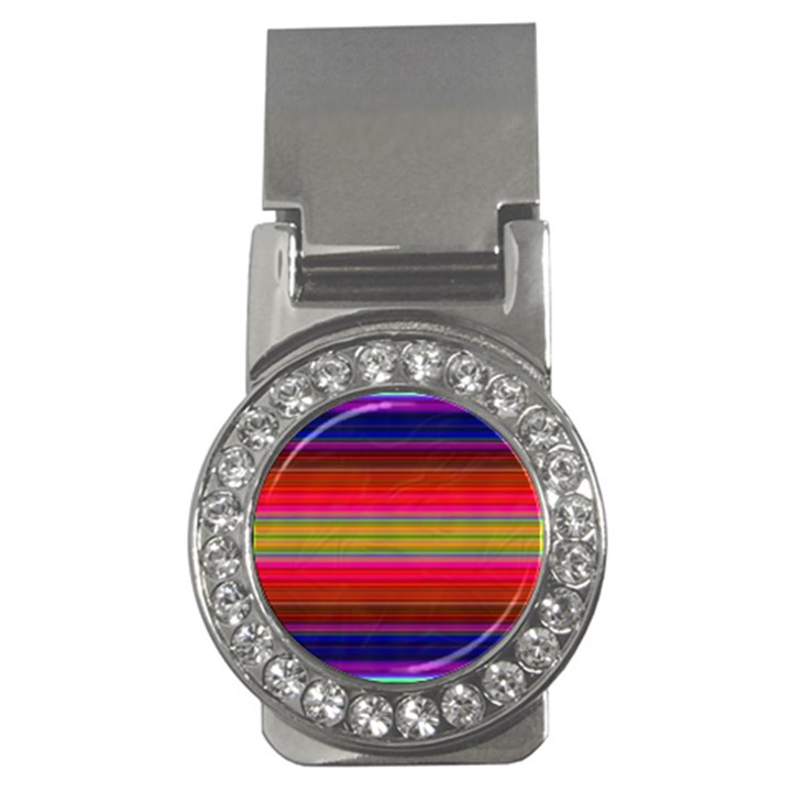 Fiesta Stripe Bright Colorful Neon Stripes Cinco De Mayo Background Money Clips (CZ) 