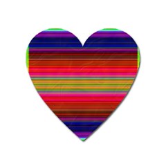 Fiesta Stripe Bright Colorful Neon Stripes Cinco De Mayo Background Heart Magnet by Simbadda