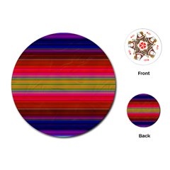 Fiesta Stripe Bright Colorful Neon Stripes Cinco De Mayo Background Playing Cards (round)  by Simbadda