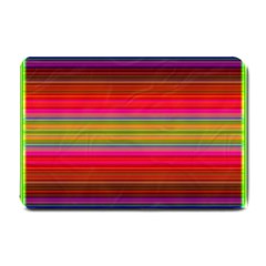 Fiesta Stripe Bright Colorful Neon Stripes Cinco De Mayo Background Small Doormat  by Simbadda