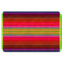 Fiesta Stripe Bright Colorful Neon Stripes Cinco De Mayo Background Large Doormat  by Simbadda