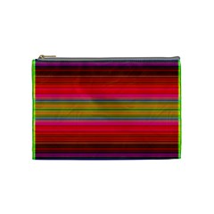 Fiesta Stripe Bright Colorful Neon Stripes Cinco De Mayo Background Cosmetic Bag (medium)  by Simbadda