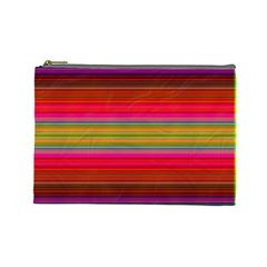 Fiesta Stripe Bright Colorful Neon Stripes Cinco De Mayo Background Cosmetic Bag (large) 