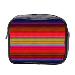 Fiesta Stripe Bright Colorful Neon Stripes Cinco De Mayo Background Mini Toiletries Bag 2-side by Simbadda