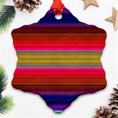 Fiesta Stripe Bright Colorful Neon Stripes Cinco De Mayo Background Ornament (snowflake) by Simbadda