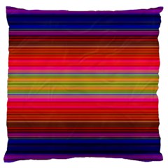 Fiesta Stripe Bright Colorful Neon Stripes Cinco De Mayo Background Large Cushion Case (two Sides) by Simbadda