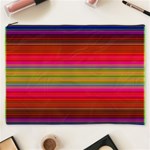 Fiesta Stripe Bright Colorful Neon Stripes Cinco De Mayo Background Cosmetic Bag (XXXL)  Front