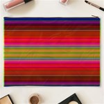 Fiesta Stripe Bright Colorful Neon Stripes Cinco De Mayo Background Cosmetic Bag (XXXL)  Back