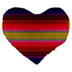 Fiesta Stripe Bright Colorful Neon Stripes Cinco De Mayo Background Large 19  Premium Heart Shape Cushions by Simbadda