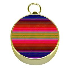 Fiesta Stripe Bright Colorful Neon Stripes Cinco De Mayo Background Gold Compasses by Simbadda