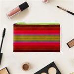 Fiesta Stripe Bright Colorful Neon Stripes Cinco De Mayo Background Cosmetic Bag (XS) Front