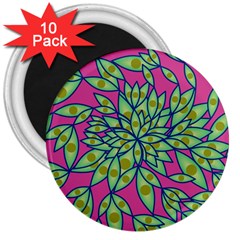 Big Growth Abstract Floral Texture 3  Magnets (10 Pack)  by Simbadda