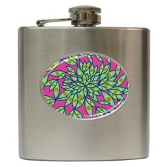 Big Growth Abstract Floral Texture Hip Flask (6 Oz) by Simbadda