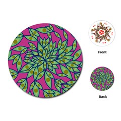 Big Growth Abstract Floral Texture Playing Cards (round)  by Simbadda