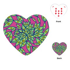 Big Growth Abstract Floral Texture Playing Cards (heart)  by Simbadda