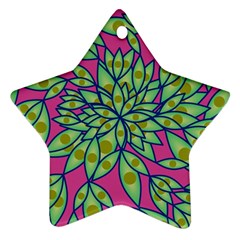 Big Growth Abstract Floral Texture Star Ornament (two Sides) by Simbadda