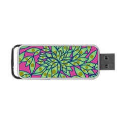 Big Growth Abstract Floral Texture Portable Usb Flash (two Sides) by Simbadda