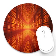 Abstract Wallpaper With Glowing Light Round Mousepads by Simbadda