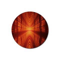 Abstract Wallpaper With Glowing Light Rubber Coaster (round)  by Simbadda