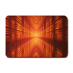 Abstract Wallpaper With Glowing Light Small Doormat  by Simbadda