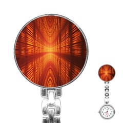 Abstract Wallpaper With Glowing Light Stainless Steel Nurses Watch by Simbadda