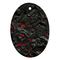 Volcanic Lava Background Effect Ornament (oval) by Simbadda