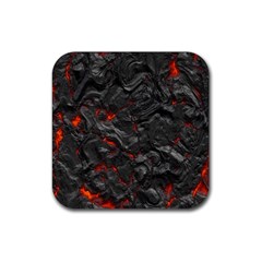 Volcanic Lava Background Effect Rubber Coaster (square)  by Simbadda