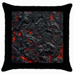 Volcanic Lava Background Effect Throw Pillow Case (black) by Simbadda