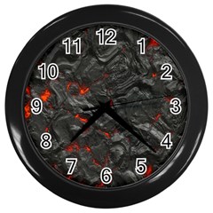 Volcanic Lava Background Effect Wall Clocks (black) by Simbadda