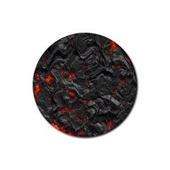 Volcanic Lava Background Effect Rubber Coaster (round)  by Simbadda