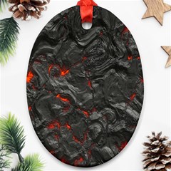 Volcanic Lava Background Effect Oval Ornament (two Sides) by Simbadda