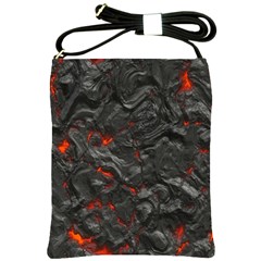 Volcanic Lava Background Effect Shoulder Sling Bags by Simbadda