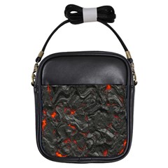 Volcanic Lava Background Effect Girls Sling Bags by Simbadda