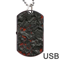 Volcanic Lava Background Effect Dog Tag Usb Flash (one Side) by Simbadda