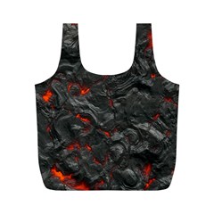 Volcanic Lava Background Effect Full Print Recycle Bags (m)  by Simbadda